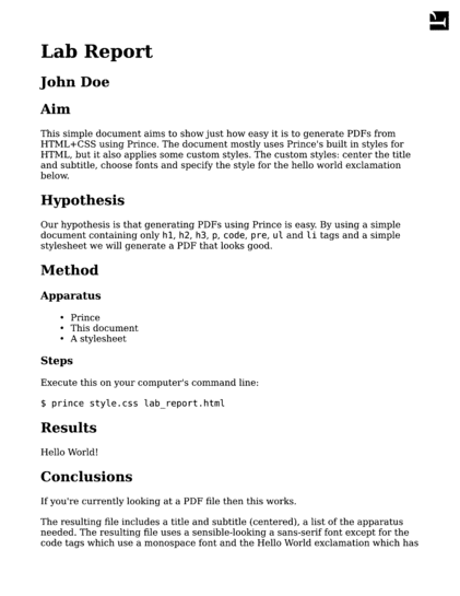 The unstyled lab report