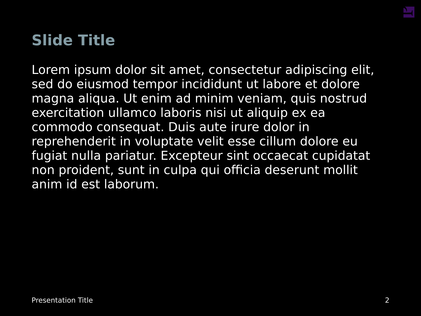 An example of an overhead slide for a presentation. It has a title and a single paragraph.