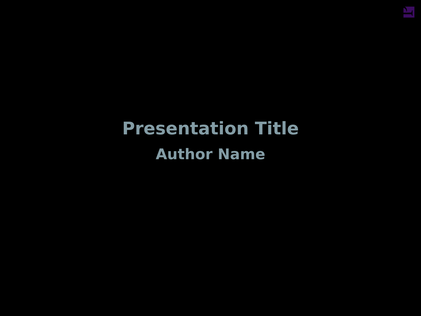 A title page slide for a presentation, with a title and subtitle.