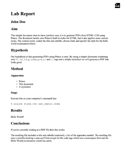 The unstyled lab report