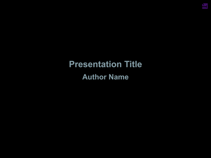 A title page slide for a presentation, with a title and          subtitle.