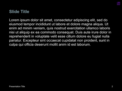 An example of an overhead slide for a presentation.             It has a title and a single paragraph.